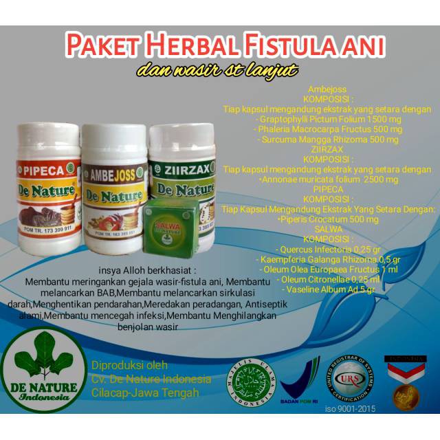 SOLUSI FISTULA ANI Obat Fistula Ani Herbal 100% Original De Nature Tanpa Efek Samping