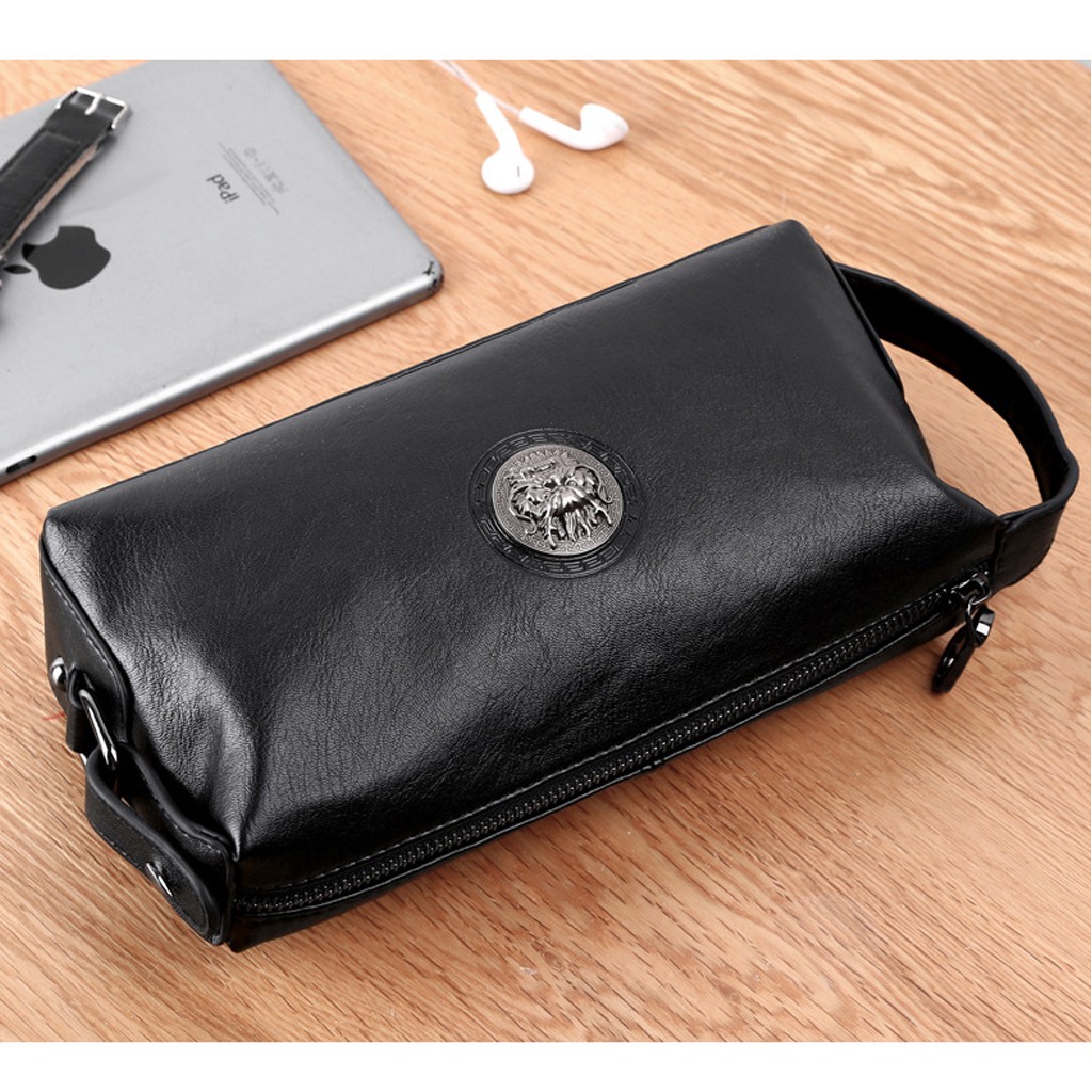 Handbag Pria Clutch Kulit PU Leather Men's Business Aussie Style High Quality / Tas Tangan Import