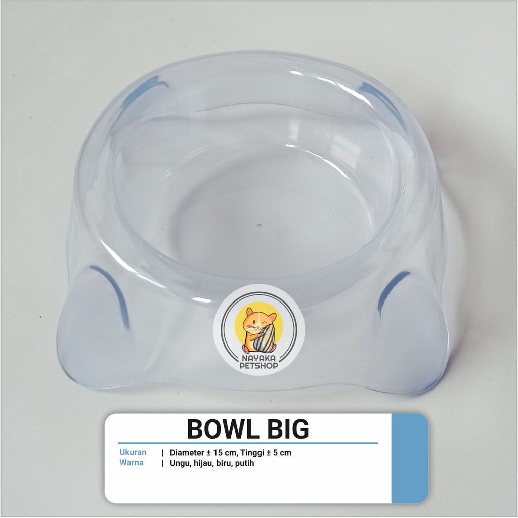 Bowl Big Piring Tempat Wadah Makan Minum Hewan Kucing Kelinci Marmut Guinea Pig Musang