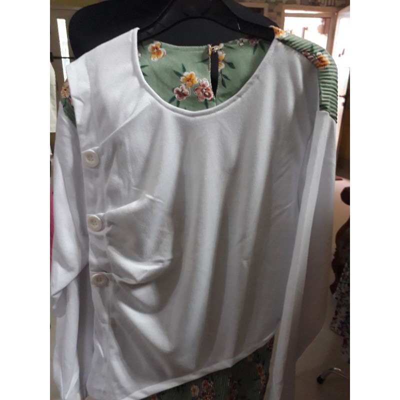 TUNIK PLISKET MOTIF BUNGA