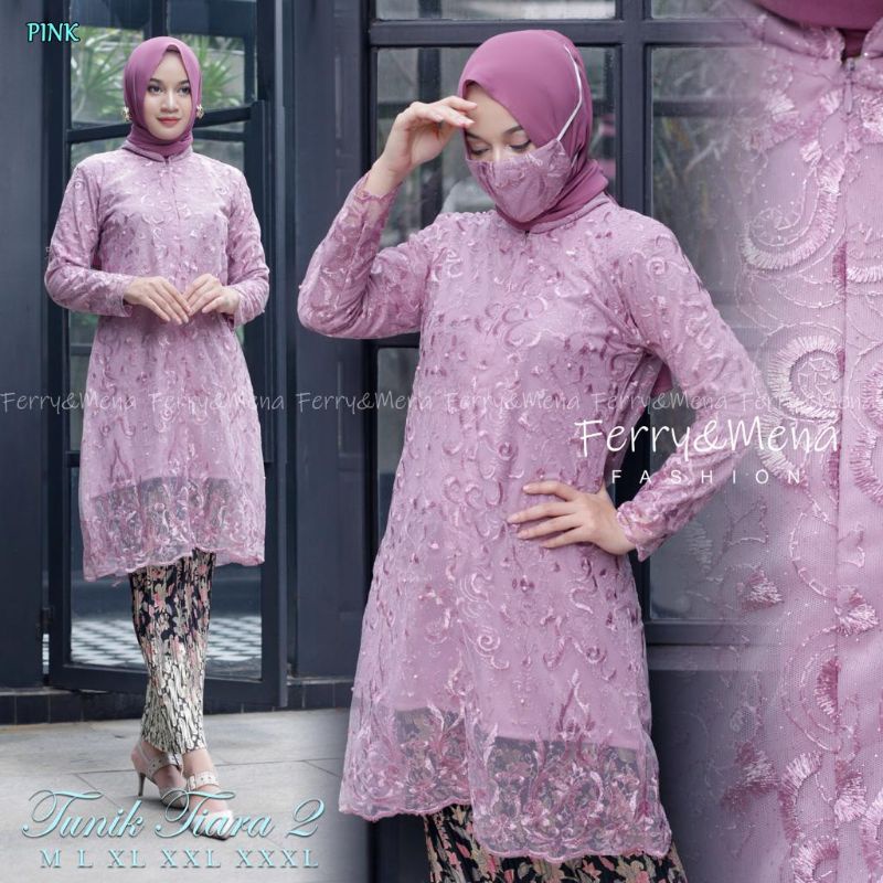 Setelan Tunik Tille Tiara 2 / Kebaya Tunik Solo / Kebaya Ld 130 / Set Tunik Busui