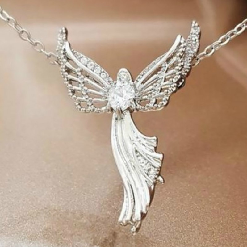 Kalung Dengan Liontin Bentuk Virgin Mary Angel Bahan Alloy Untuk Wanita