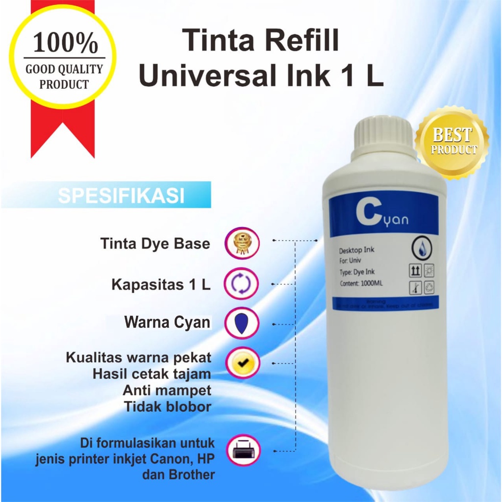 Tinta HP 1 Liter Refill Cartridge 680 682 Printer 2135 2335 2336 2337