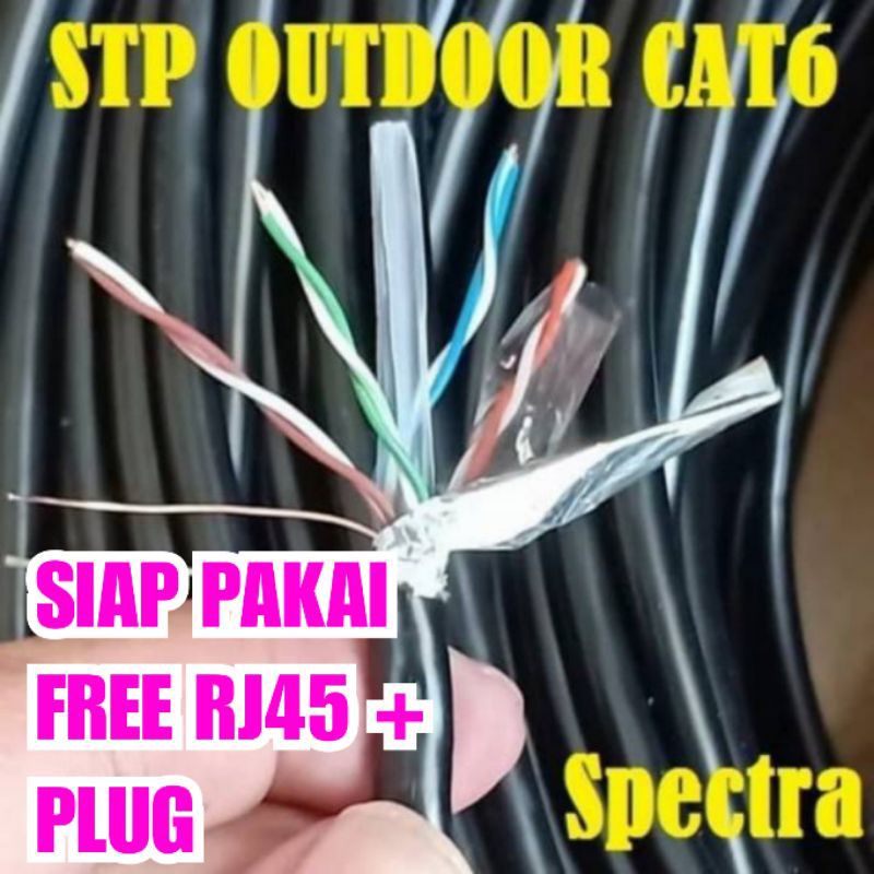 Kabel SPECTRA CAT 6 ($iap pakai )LAN Outdoor STP - FTP Cat6 Spectra