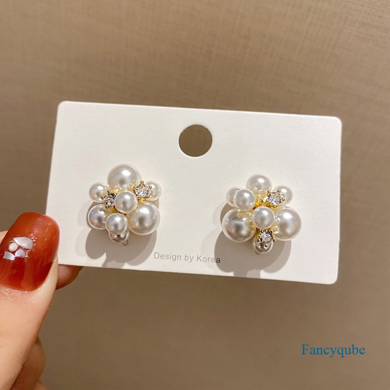 Fancyqube Anting Stud Hias Mutiara Kembang Api Gaya Korea Untuk Wanita