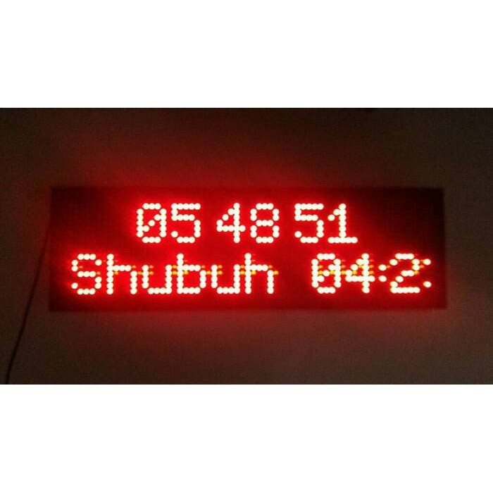 jam jadwal sholat jeda iqomah led runing text masjid digital shalat iqamah otomatis jadwal elektrik