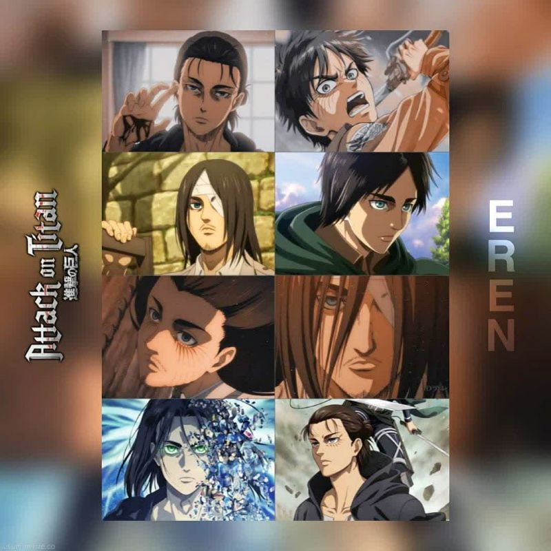 [8 PCS] EREN YEAGER - Attack On Titan Poster / AOT Wall Decor / Anime Art Print