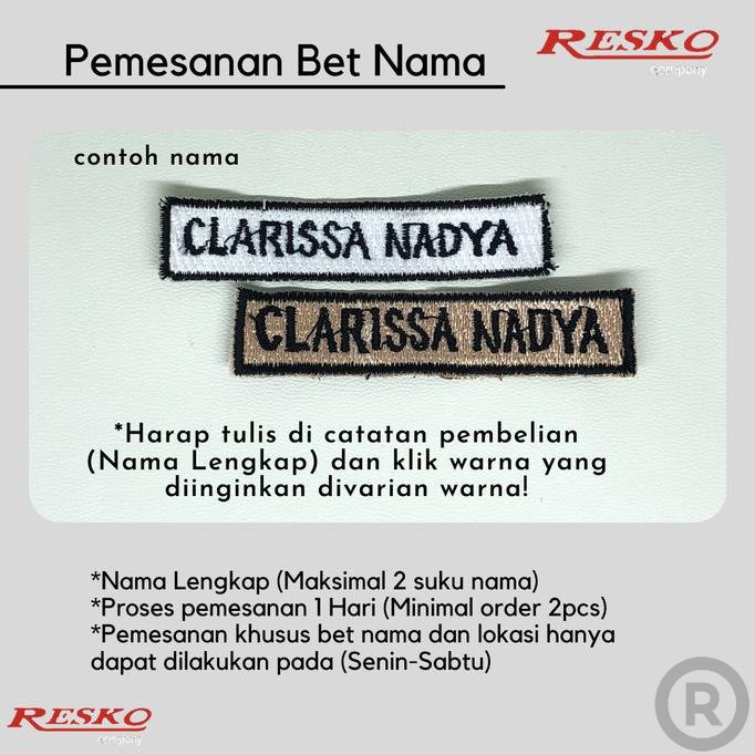 Bet Bordir Nama (Seragam Sekolah dan Pramuka) Bordir Nama Custom