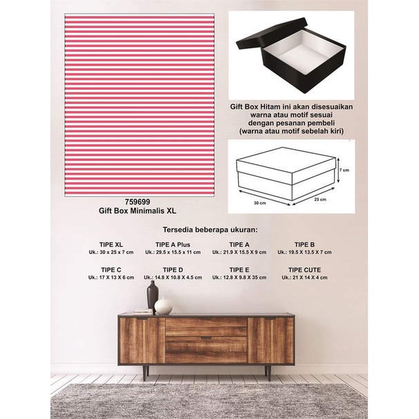 

Kotak kado/Kotak Hadiah/Box Minimalis XL-Garis Spectra DEEP PINK-A