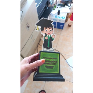 Jual vandel akrilik wisuda plakat + sticker/tulisan bawah murah 1-2