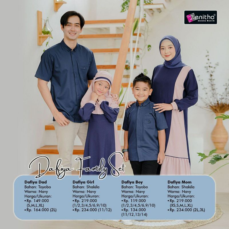 SARIMBIT ZENITHA TERBARU 2022 DAFIYA SET / BAJU SERAGAM LEBARAN KELUARGA MUSLIM / BAJU COUPLE MUSLIM