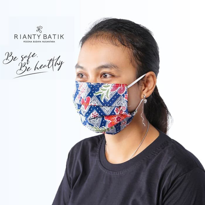 Masker Kain 2ply BATIK Rianty Bisa Diselipkan Filter Tisu Tissue Anti Virus dan Bakteri Universal