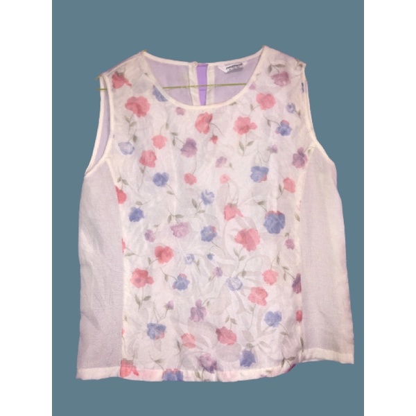 PRELOVED BLOUSE WANITA PUTIH TANPA LENGAN / BAJU KUTUNGAN WANITA