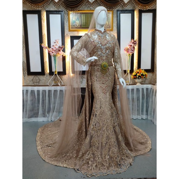 GAUN PENGANTIN BALERO BAREKOR || GAUN MODERN || GAUN JUBAH || GAUN MEWAH  FUL PAYET || BAJU PENGPENGANTEN TERBARU