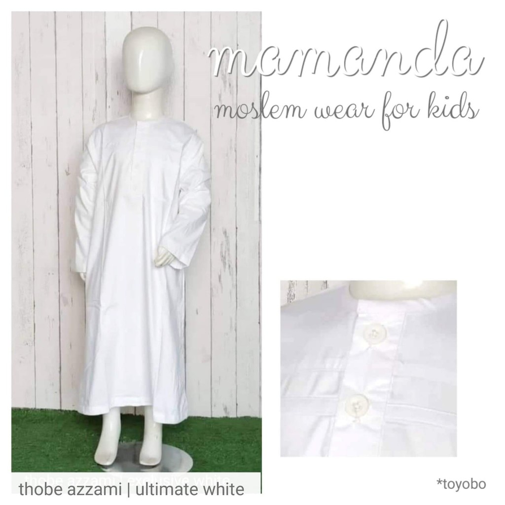 Gamis anak laki-laki Thobe Azzamy White by MAMANDA