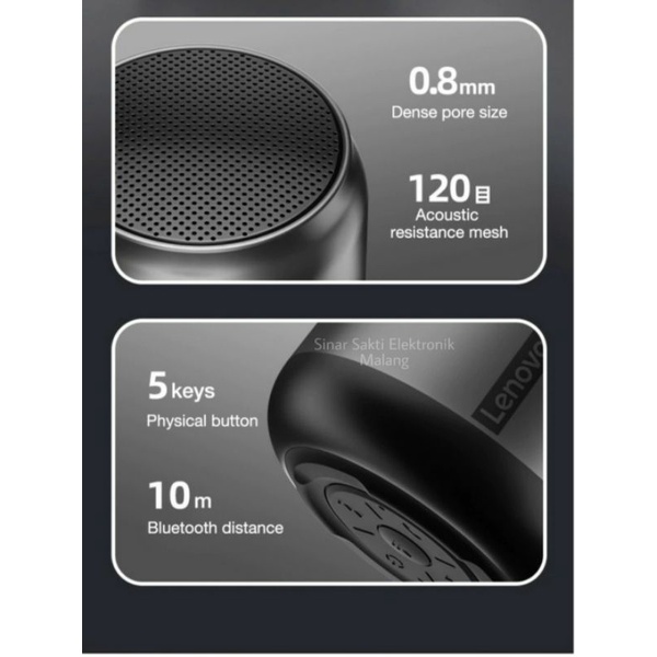 Lenovo Speaker Bluetooth Portable Hifi Wireless Stereo Mini Original Malang