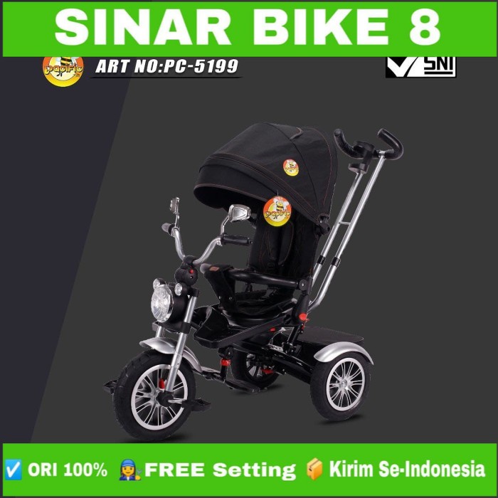 Sepeda Tricycle Anak Roda Tiga PACIFIC JR 5199 Model Motor Ban Karet