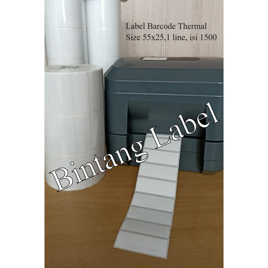 

LABEL BARCODE THERMAL 55X25 MM 1 LINE ISI 1500 PCS/ROLL