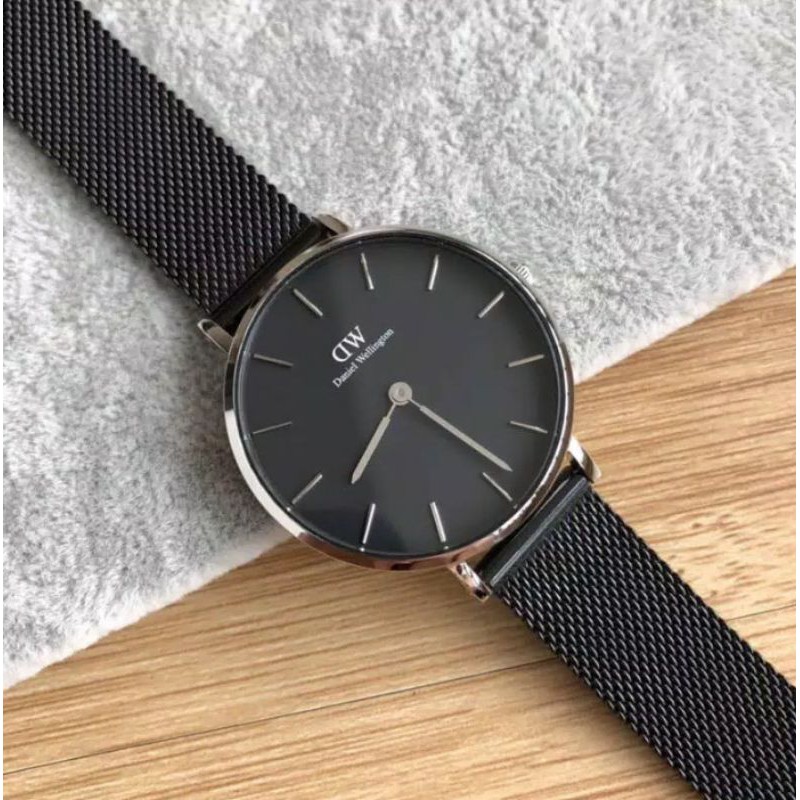 Jam Tangan Wanita DW ORIGINAL Petite Asfield Black Silver