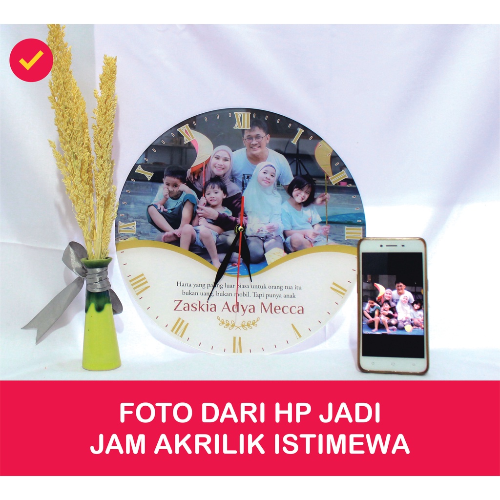 Jam Foto akrilik kado wedding, anniversary, wisuda