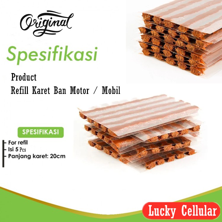 5pcs Refill Isi Ulang Karet Ban Tubl   es Tambal Ban Tubles