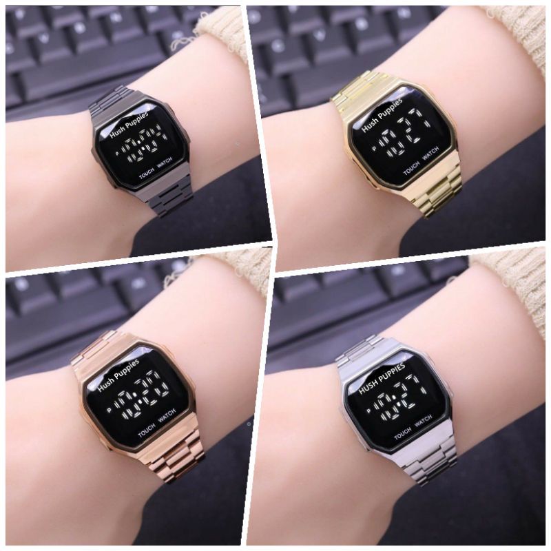 (Cod)Jam Tangan Wanita Hushpuppies Touch Scren Strap Rantai (Dikirim Jakarta)