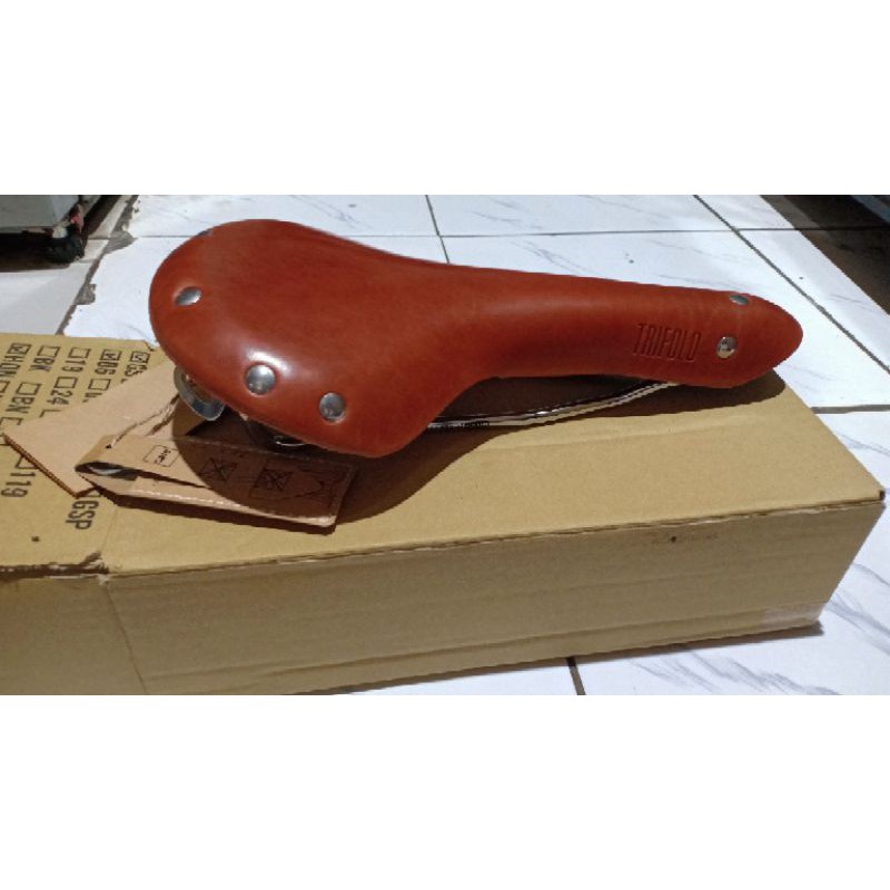 sadel kulit asli Taiwan merk gyes trifold seri GS 06 warna brown