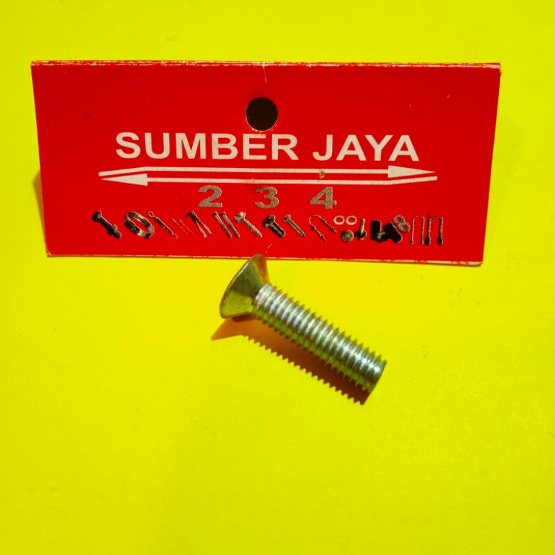 baut JF 6 x 25 putih / skrup 6 x 25 TERMURAH