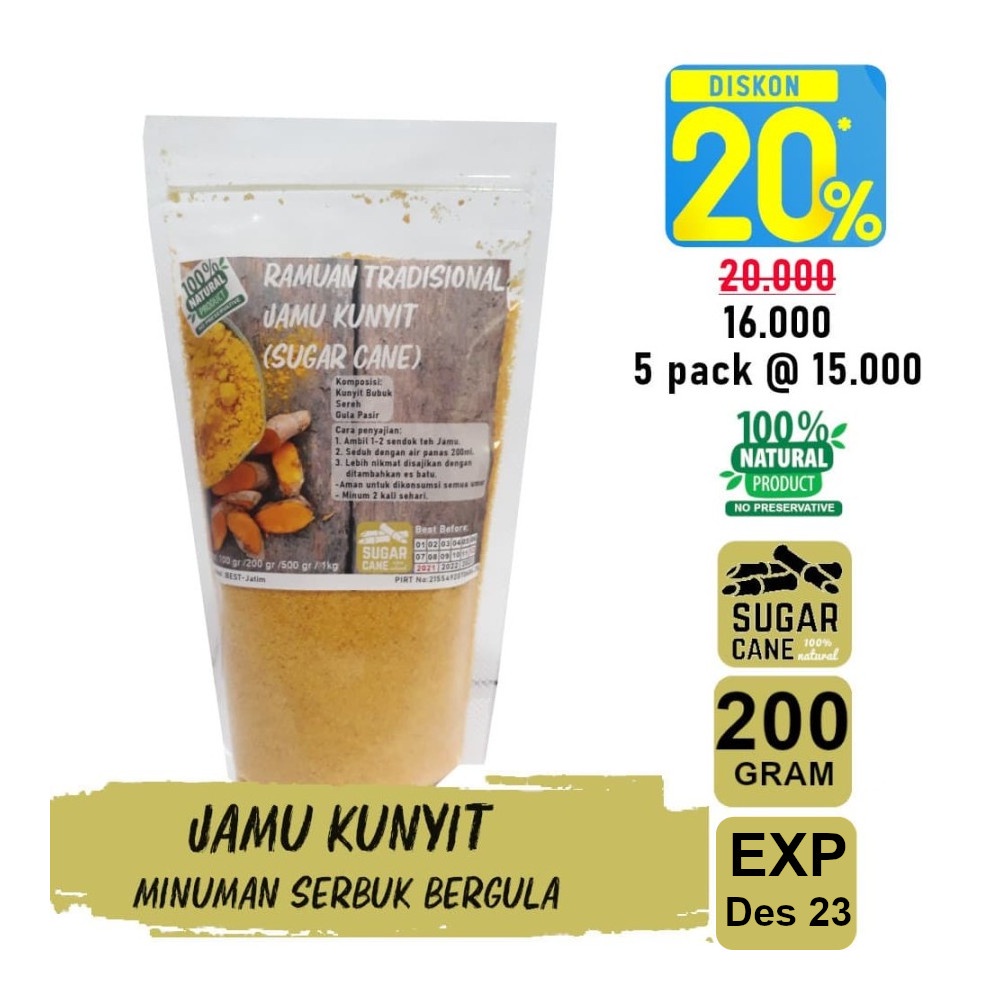 Jual Jamu Kunir Jamu Kunyit Putih Instan Tanpa Ampas 200 Gram Indonesiashopee Indonesia 8421