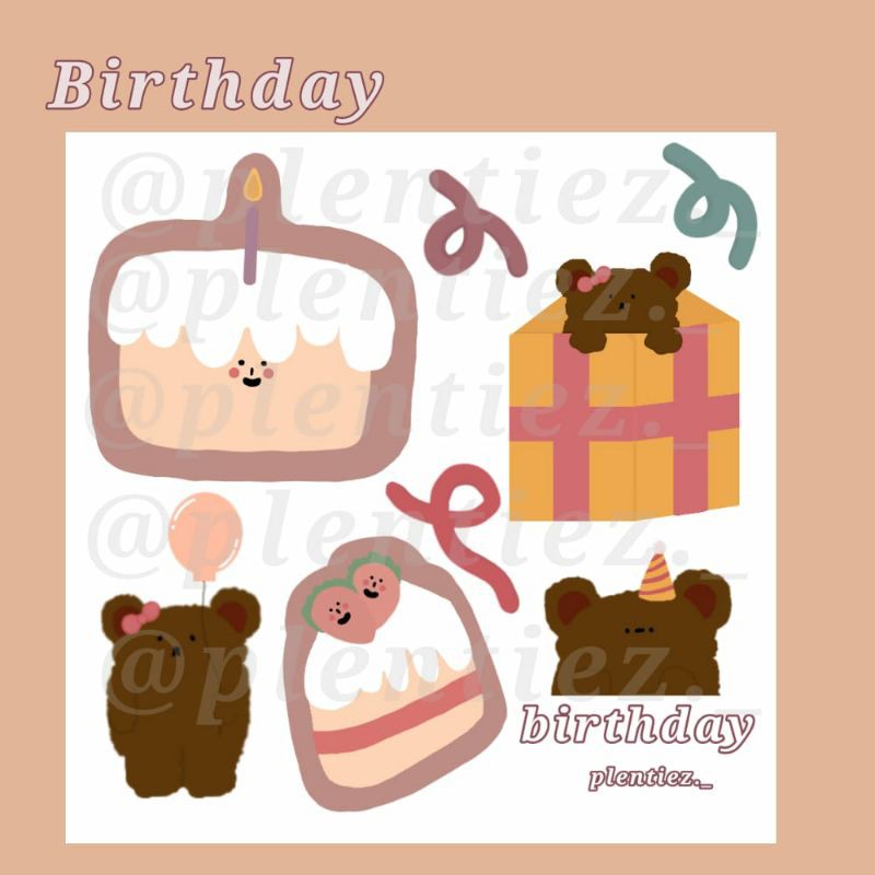 

Birthday sticker / planner sticker / deco sticker / korean style sticker