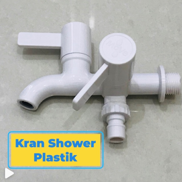 Kran Shower PVC Engkol Keran Air Cabang Plastik Tembok Dinding