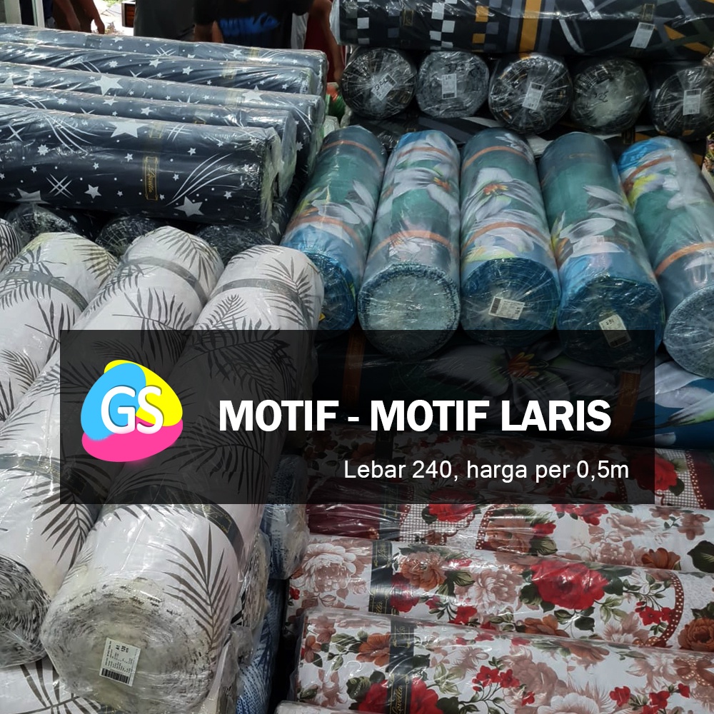 Bahan Kain Sprei Meteran Katun Microtex Disperse Motif Laris | Griya Spreiku