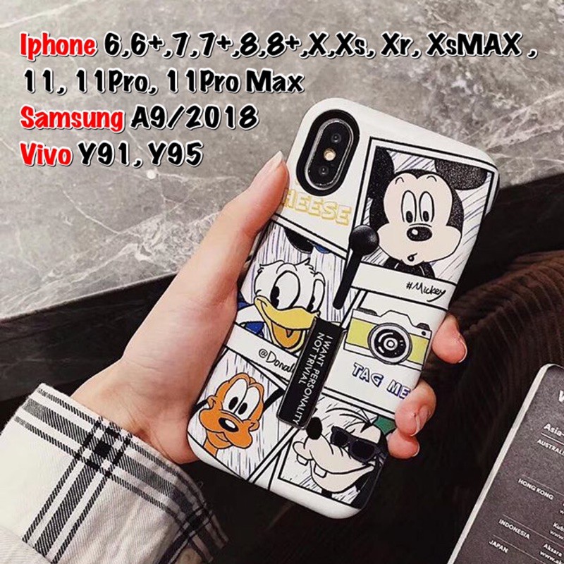 Mickey Polaroid Grip Case Iphone 6 6s 6s+ 6+ 7 7+ 8 8+ X Xs Xr XsMAX 11 pro max Vivo Y91 Y95 11pro