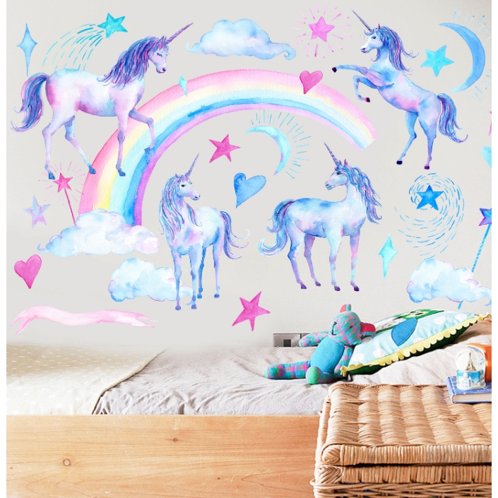 30+ Ide Keren Stiker Dinding Gambar Unicorn Mudah