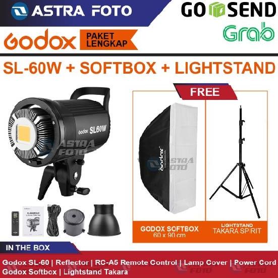 Paket Godox SL60w + Softbox SB-BW 60x90cm + Lighstand Spirit Eagle 2