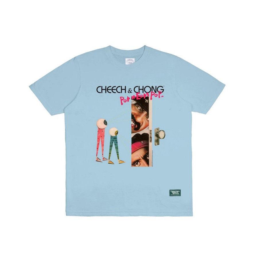 POT MEETS POP / CHEECH AND CHONG - GET OUT OF MY ROOM TEE BLUE