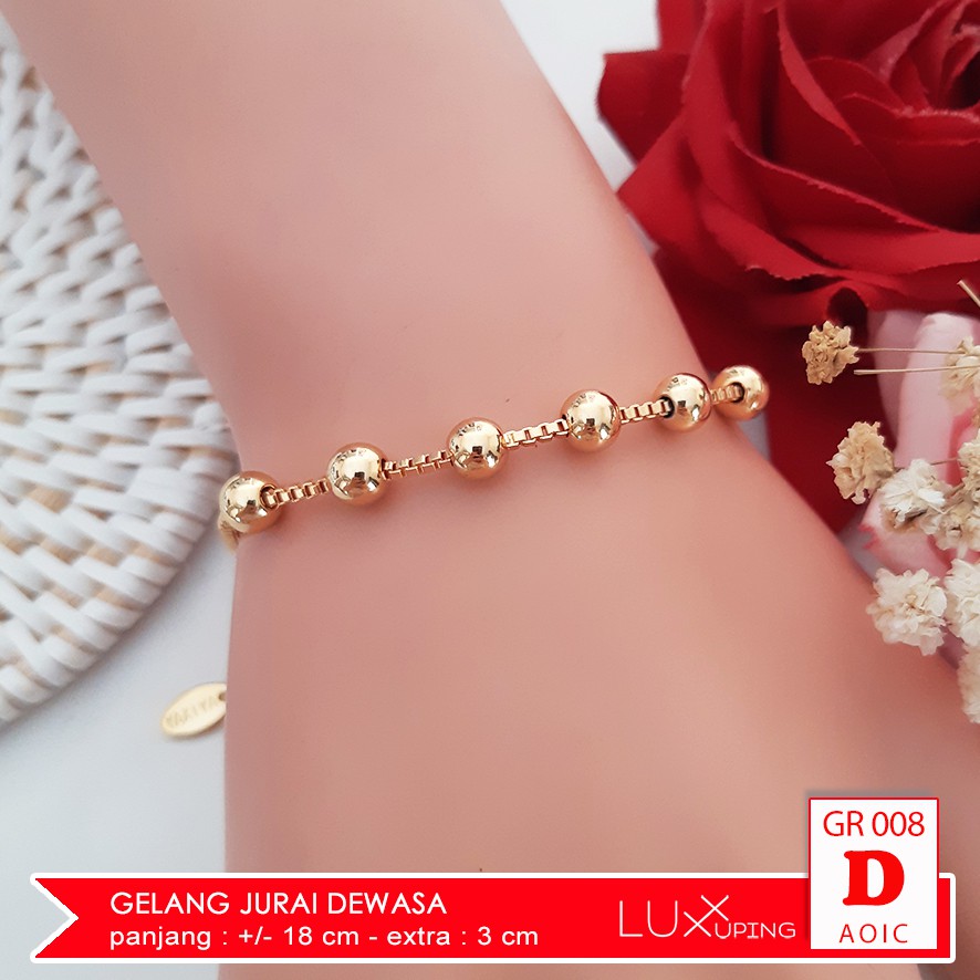 GR 008 Gelang Tangan Jurai Charm Bola Boba Perhiasan Lapis Emas Imitasi Aksesoris Korea Love Cinta Gelang Xuping Gold Luxx Xuping