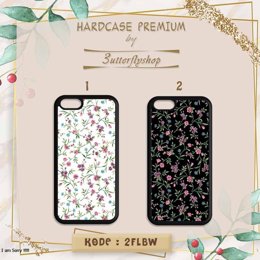 [HARDCASE] Flower Black n White case Oppo Vivo Realme Redmi Xiaomi Samsung Iphone