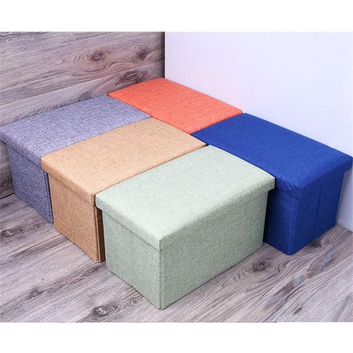 Alfaindo Box penyimpanan Multifungsi Kursi Stool Tempat Mainan Sepatu Buku Bahan Cotton SB014