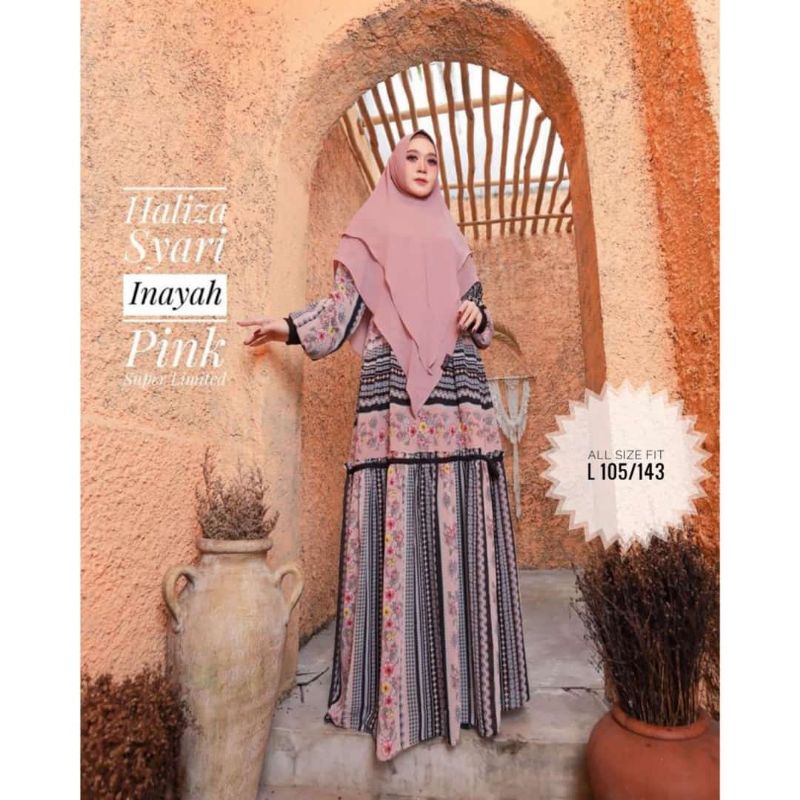GAMIS INAYAH PINK DAILY DRESS BY HALIZA SYARI