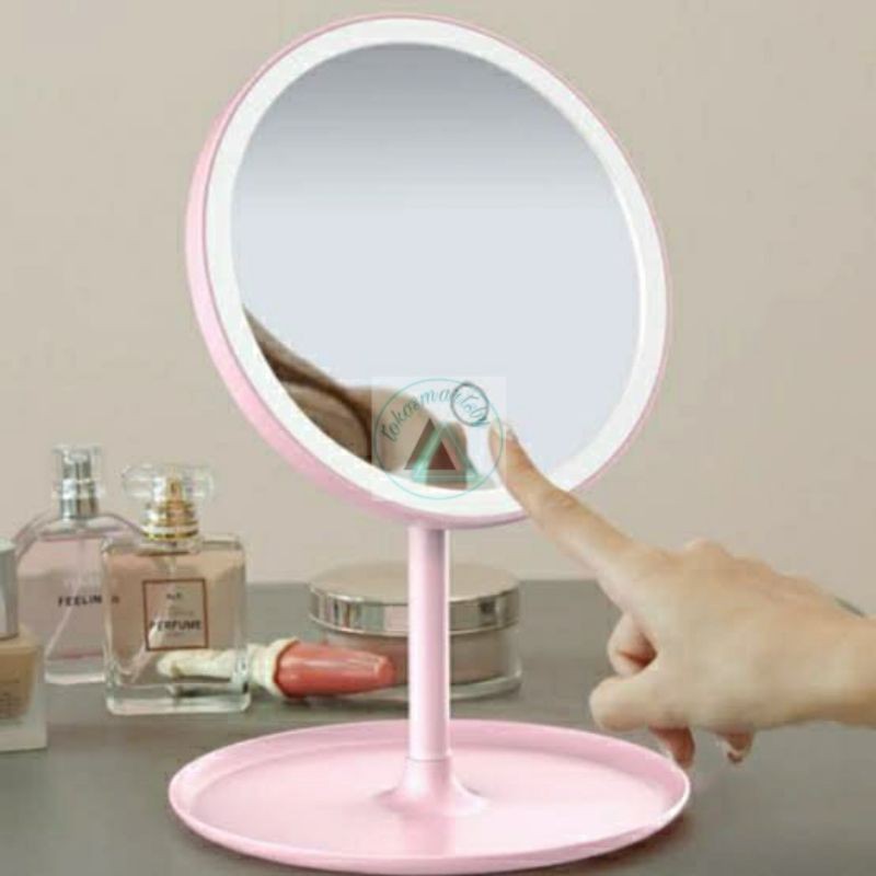 Cermin Make Up Bulat Dengan Lampu LED / Make Up LED Mirror Standing 809