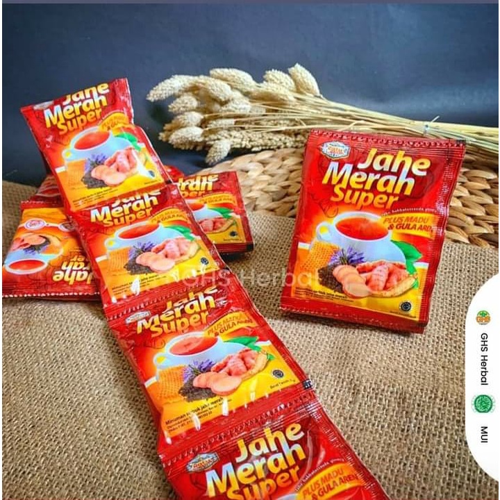 

(✔️BPOM) JAHE MERAH SUPER Ratu Lebah plus Madu dan Gula Aren Harga Perenceng isi 10 sachet | Best Seller dan Termurah Jahe Merah jahe merah bubuk murni, jaher merah segar Amanah Super