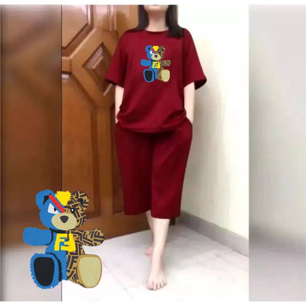 Setelan Kulot JUMBO Wanita Atasan Big Size Fit XXL Bear FF Colour