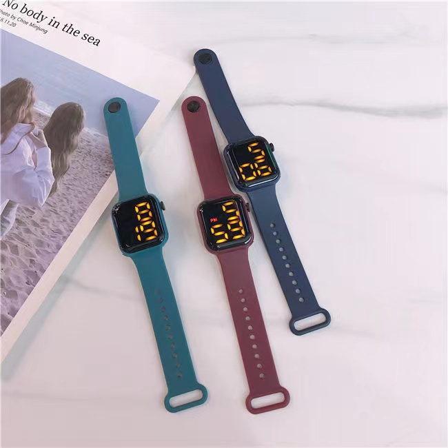 COD✅ Jam tangan karet digital LED rubber electronic fashion jam wanita pria anak watch import S1166