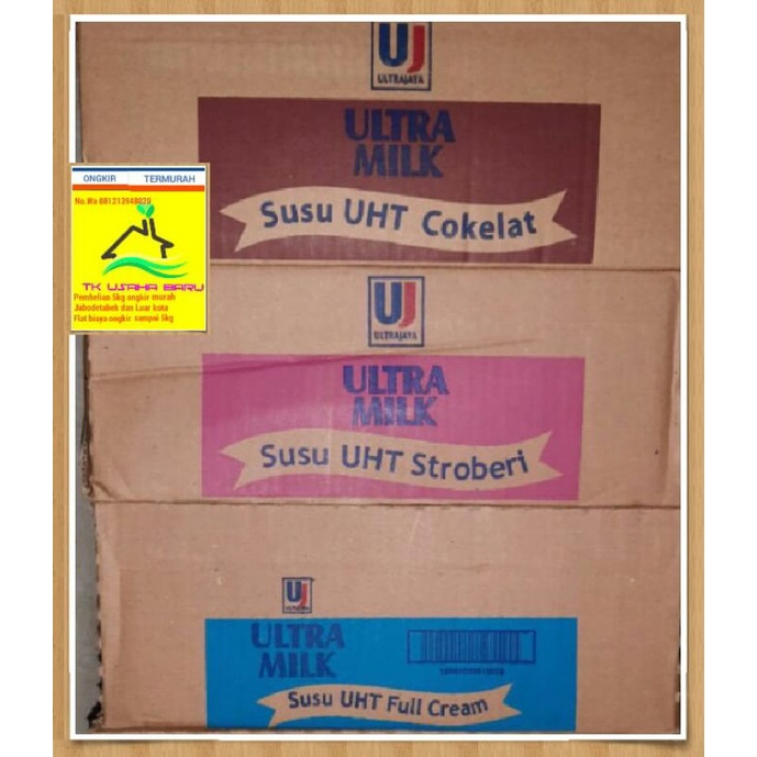 

Susu Ultra UHT 1Dus 24 Pcs 200 ml - Ultra Strawberry - Ultra Coklat - Ultra Putih#Instan