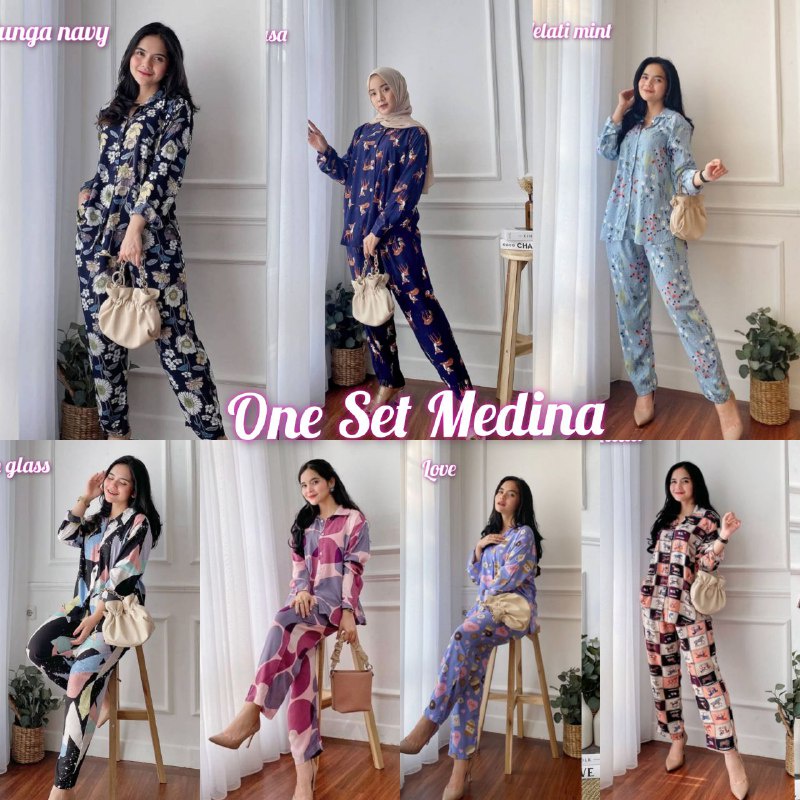 ONESET MEDINA / SETELAN KEMEJA LENGAN PANJANG RAYON VISCOSE- COZA BATIK