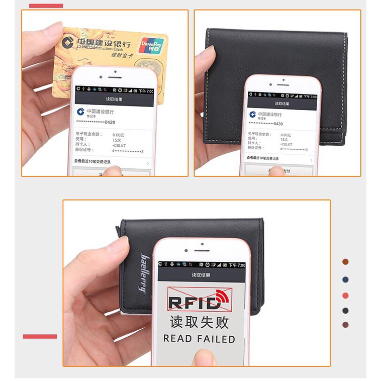 Baellerry RFID Anti Theft Card Wallet + Box Dompet Kartu Kulit K9109