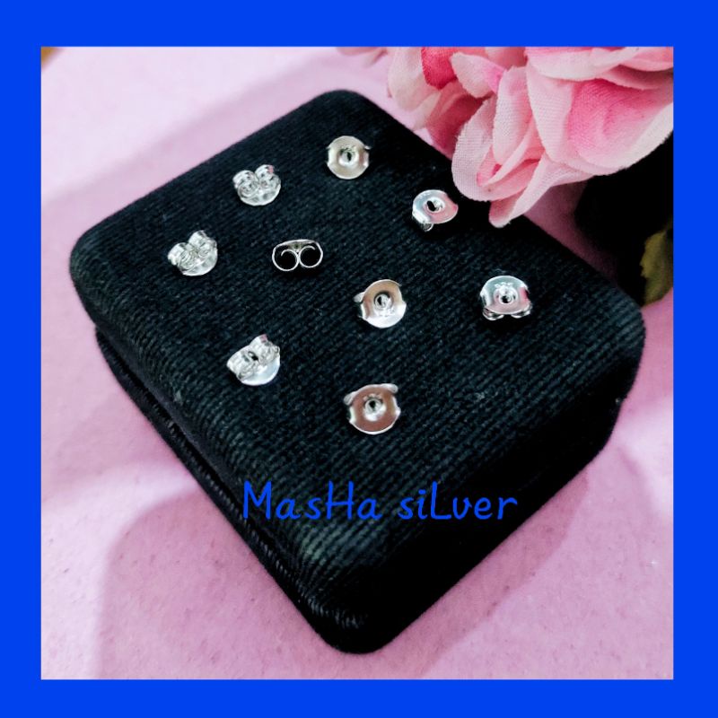 PENAHAN GIWANG PERAK/STOPPER GIWANG/PENAHAN ANTING TUSUK ASLI SILVER 925 LAPIS MAS PUTIH/KOKOT GIWAN