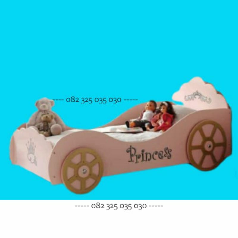 kasur anak single beds karakter perempuan mobil 100 x 200cm, tempat tidur anak cewek motif cars