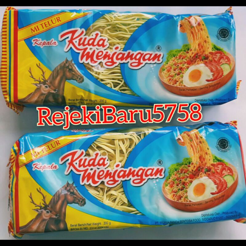 

Mie Telur Instant Kering Kuda Menjangan Kecil / Lebar 200gr